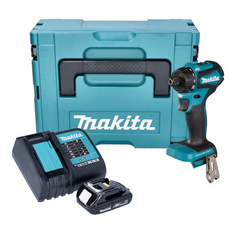 Makita DDF 083 SY1J akumulatorowa wiertarko-wkrętarka 18 V 40 Nm 1/4'' bezszczotkowa + 1x akumulator 1,5 Ah + ładowarka + Makpac