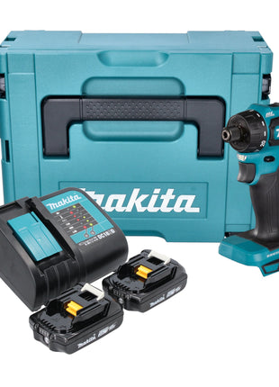 Makita DDF 083 SAJ taladro atornillador inalámbrico 18 V 40 Nm 1/4'' sin escobillas + 2x batería 2,0 Ah + cargador + Makpac