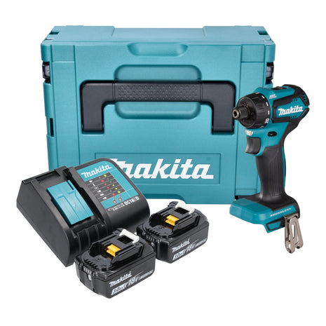 Makita DDF 083 SFJ akumulatorowa wiertarko-wkrętarka 18 V 40 Nm 1/4'' bezszczotkowa + 2x akumulator 3,0 Ah + ładowarka + Makpac