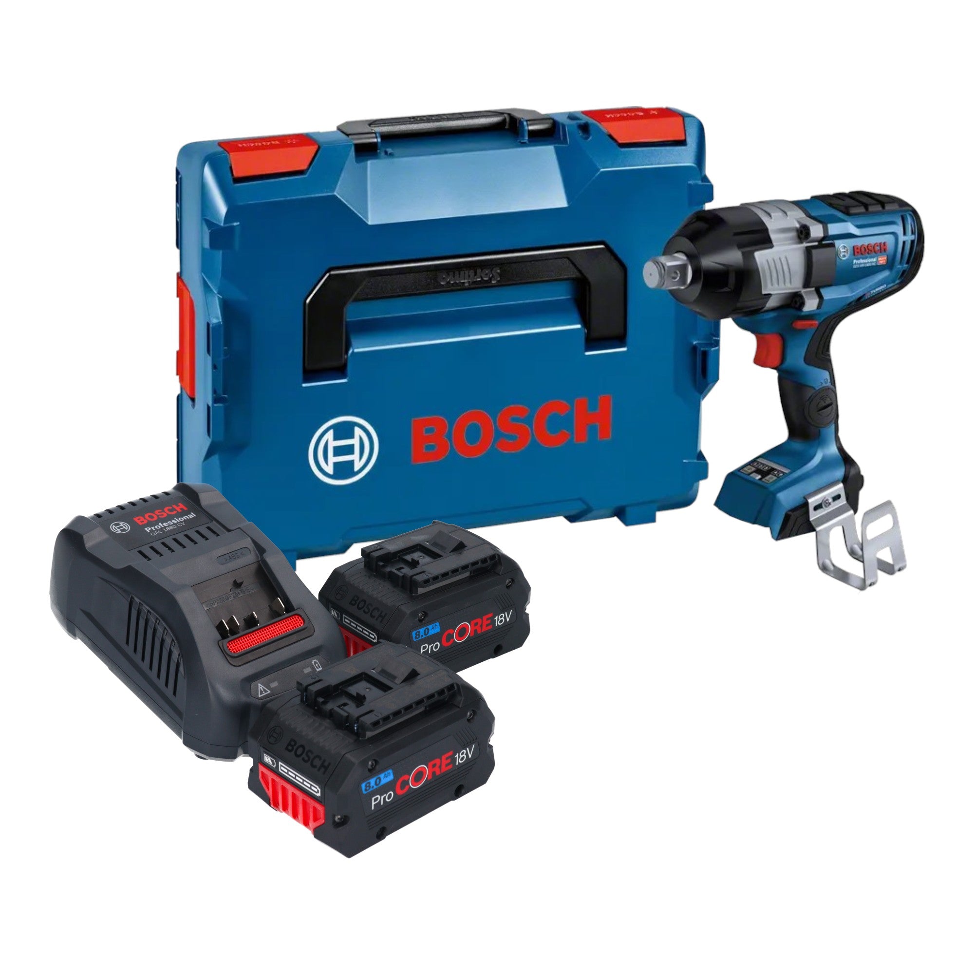 Bosch GDS 18V 1600 HC Professional Akku Schlagschrauber 18 V 1600 Nm 3 4 BITURBO Brushless 06019M1002 2x ProCORE Akku 8 0 Ah Ladegeraet L Boxx 0 - toolbrothers