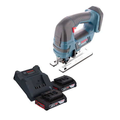 Bosch GST 18V-Li B Professional Akku Stichsäge 18 V + 2x Akku 2,0 Ah + Ladegerät