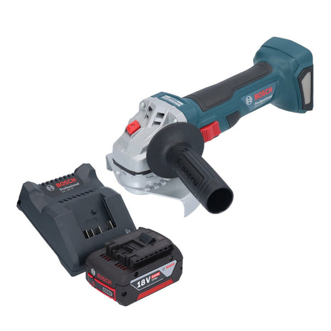 Amoladora angular a batería Bosch GWS 18V-7 Professional 18 V 125 mm sin escobillas + 1x batería 4,0 Ah + cargador