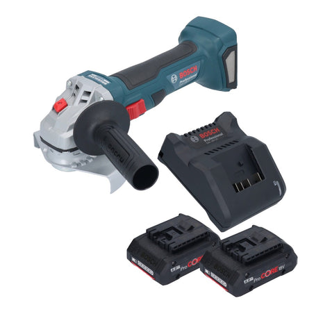 Bosch GWS 18V-7 Professional Akku Winkelschleifer 18 V 125 mm Brushless + 2x ProCORE Akku 4,0 Ah + Ladegerät