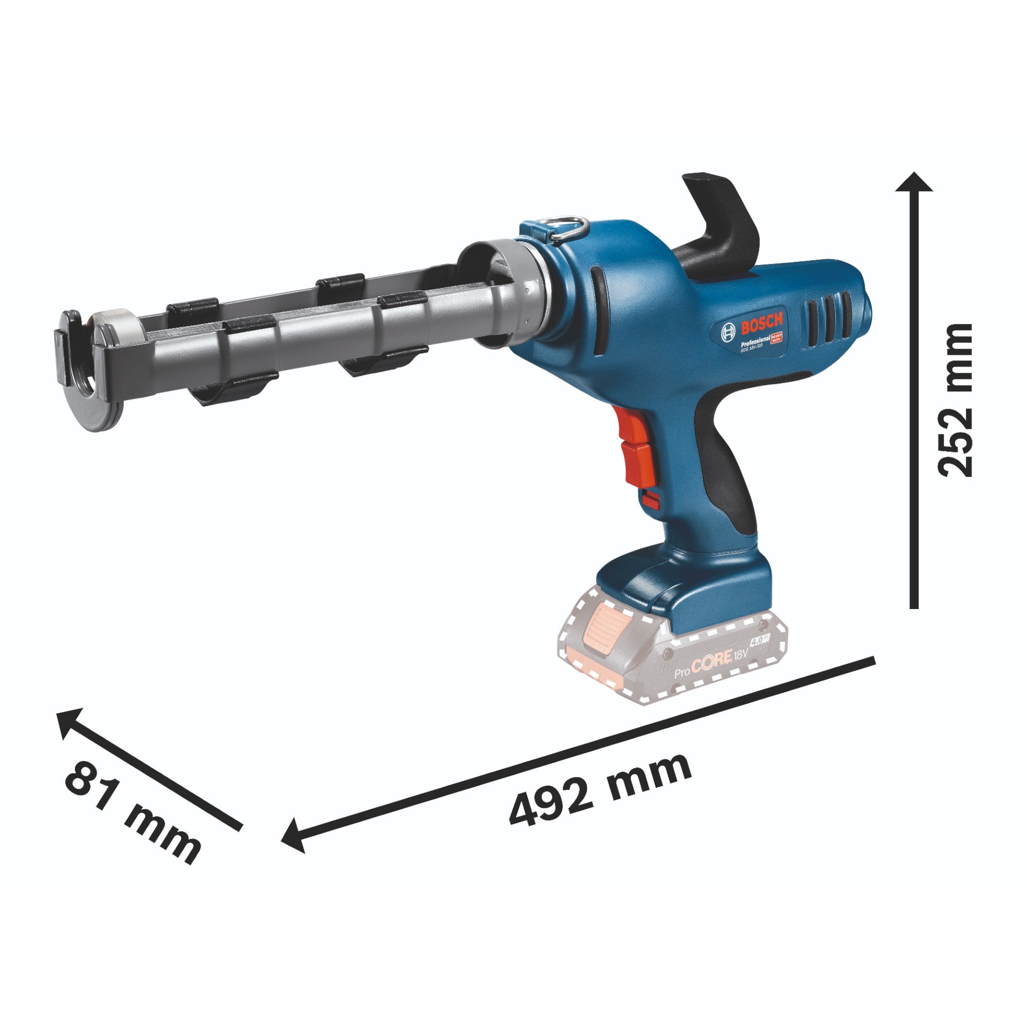 Bosch GCG 18V 310 Professional Akku Kartuschenpresse 18 V 310 ml 3 5 kN 1x Akku 2 0 Ah ohne Ladegeraet 3 - toolbrothers