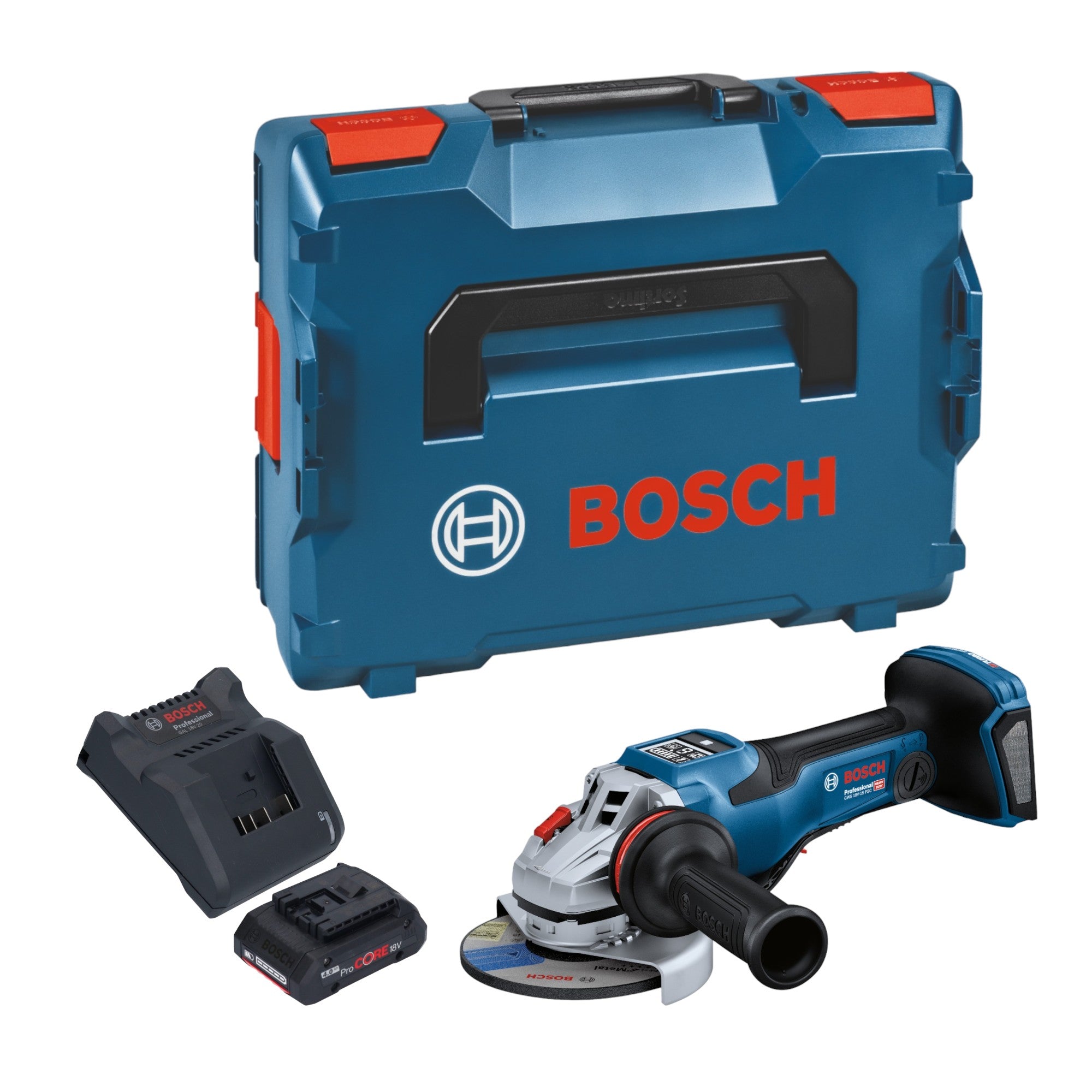 Bosch GWS 18V 15 PSC Professional Akku Winkelschleifer 18 V 125 mm BITURBO Brushless 1x ProCORE Akku 4 0 Ah Ladegeraet L Boxx  0 - toolbrothers