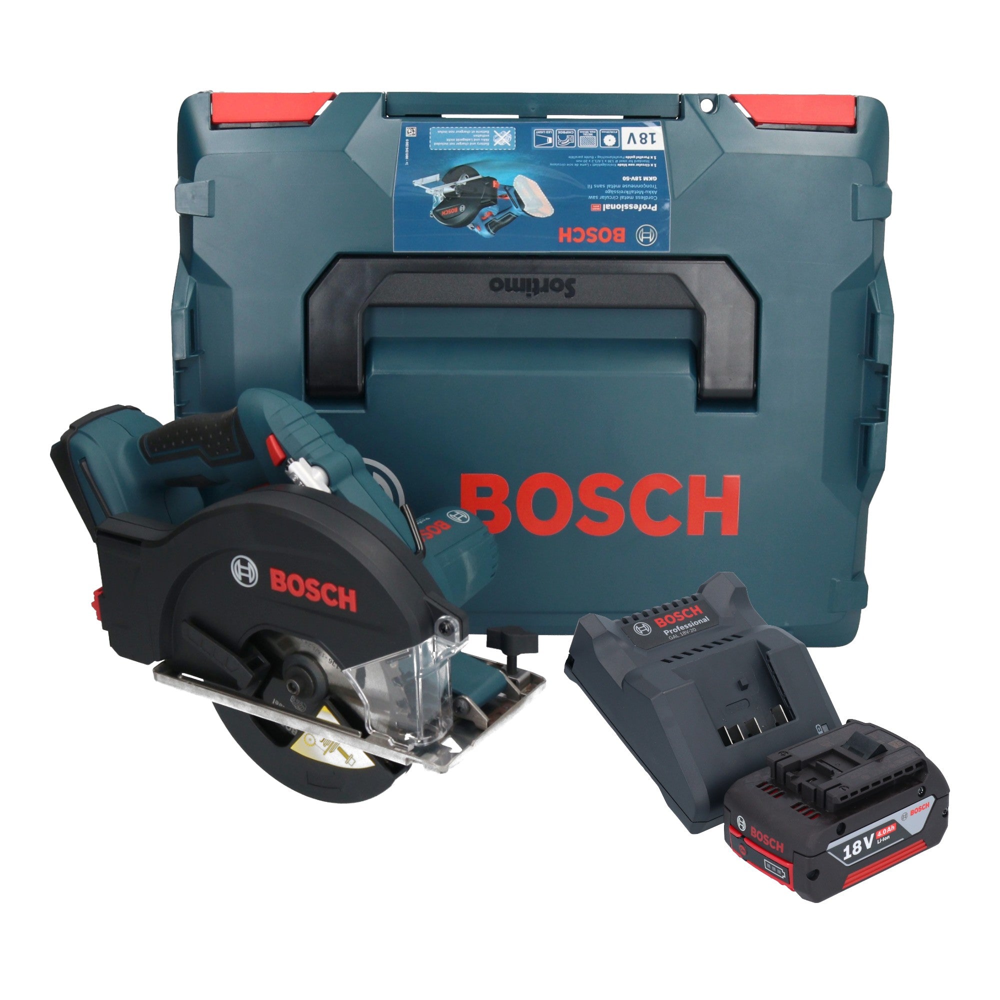 Bosch GKM 18V 50 Professional Akku Metall Handkreissaege 18 V 136 mm Brushless 1x Akku 4 0 Ah Ladegeraet L Boxx 0 - toolbrothers