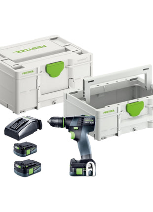 Festool TXS 12 2,5-Plus Akku Bohrschrauber 12 V 30 Nm Brushless ( 576873 ) + 2x Akku 2,5 Ah + Ladegerät + Systainer + Systainer ToolBox SYS3 TB M 137