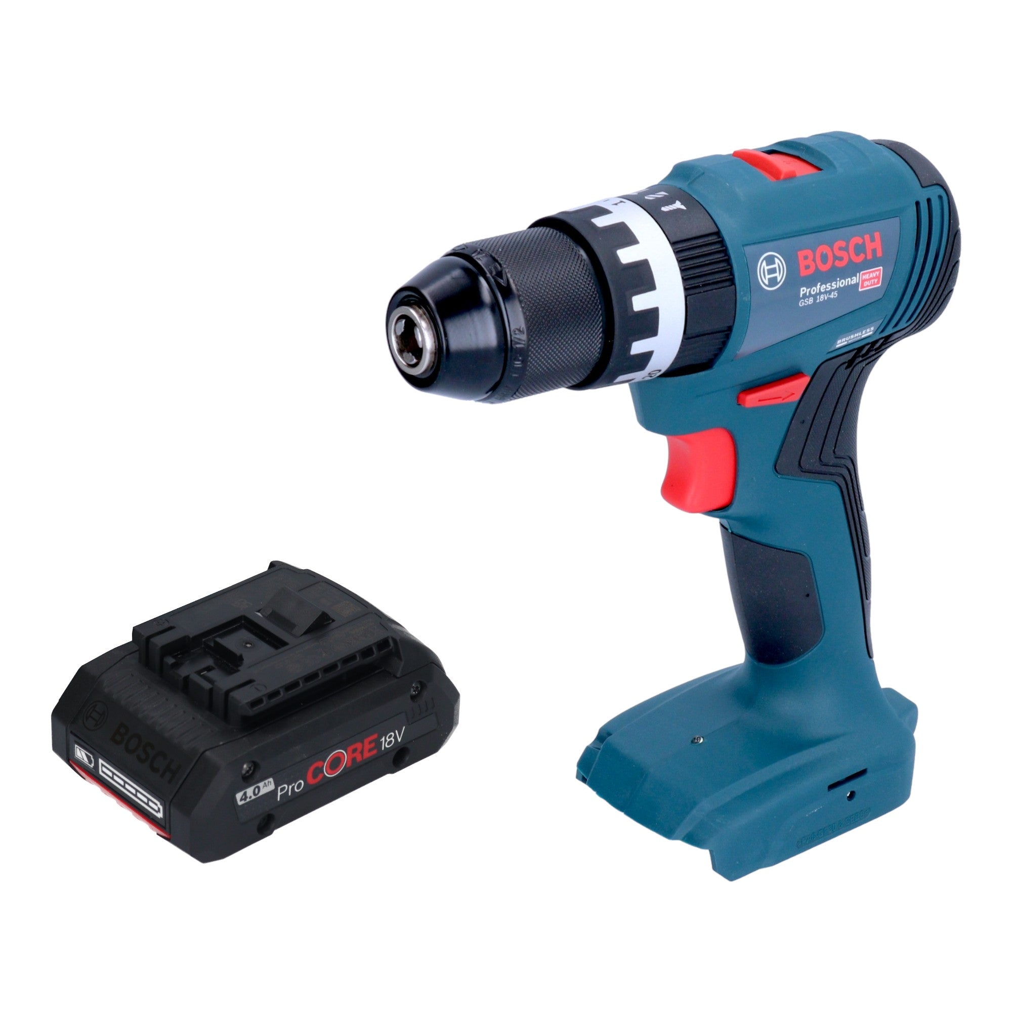 Bosch GSB 18V 45 Professional Akku Schlagbohrschrauber 18 V 45 Nm Brushless 1x ProCORE Akku 4 0 Ah ohne Ladegeraet 0 - toolbrothers