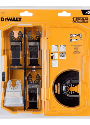 DeWalt DT 20715-QZ Multitool Accessoires 5 pcs. pour bois, bois avec clous, plastique, placoplâtre, restes de peinture et de colle