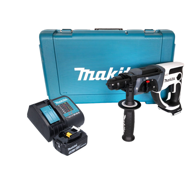 Makita DHR 202 ST1W akumulatorowa młotowiertarka 18 V 20 mm 2,0 J biała + 1x akumulator 5,0 Ah + ładowarka + walizka