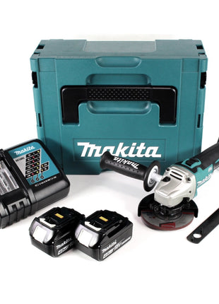 Makita DGA 454 RMJ Akku Winkelschleifer 18 V 115mm + 2x Akku 4,0Ah + Ladegerät + Makpac - Toolbrothers