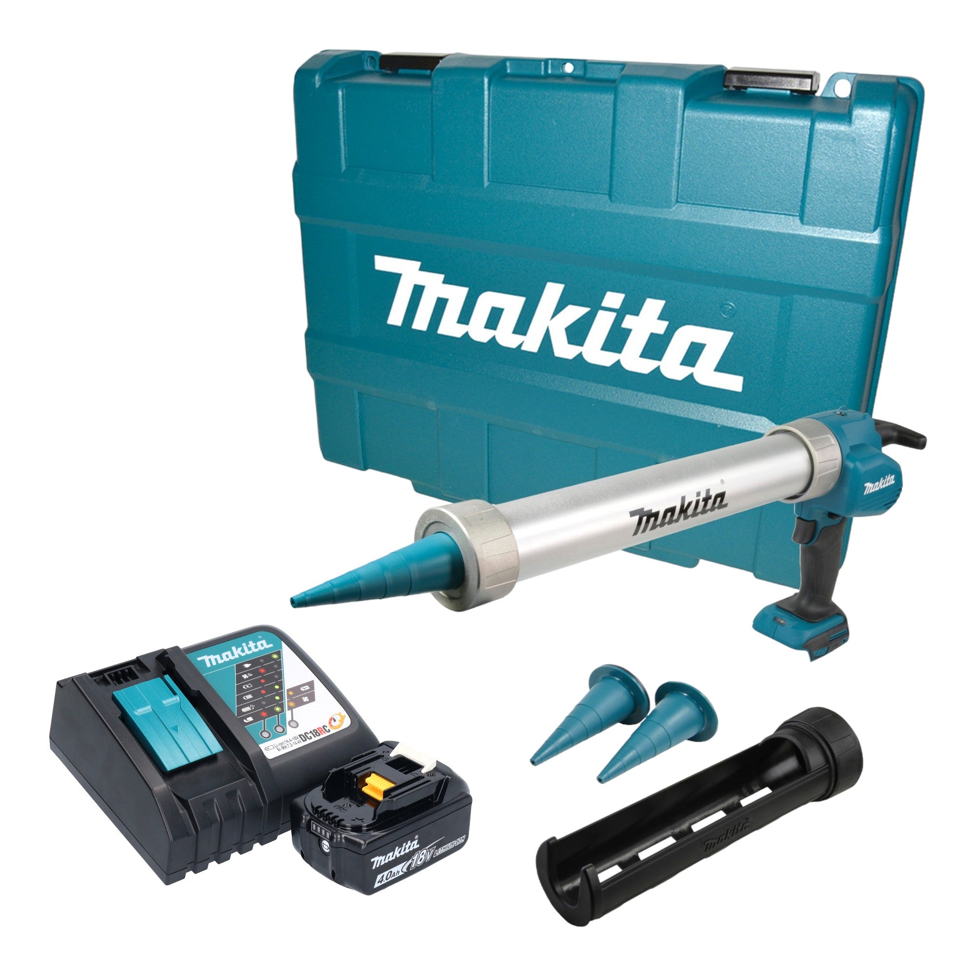 Makita DCG 180 RM1XK Akku Kartuschenpistole 18 V 300 600 ml 1x Akku 4 0 Ah Ladegeraet Koffer 0 - toolbrothers