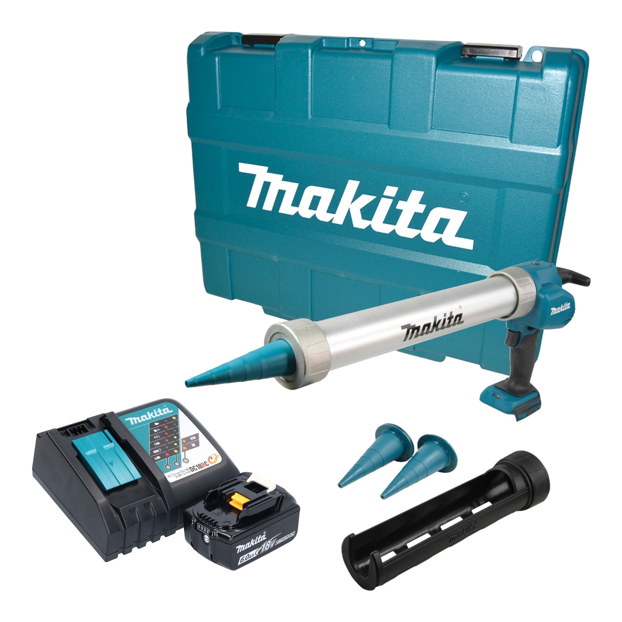 Makita DCG 180 RG1XK Akku Kartuschenpistole 18 V 300 600 ml 1x Akku 6 0 Ah Ladegeraet Koffer 0 - toolbrothers
