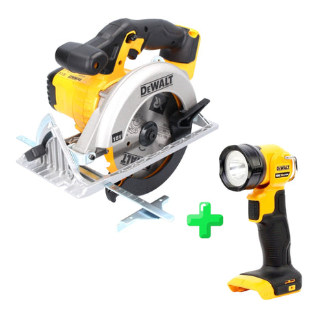 DeWalt DCS 391 N Akku Handkreissäge 18 V 165 mm + Sägeblatt + DeWalt DCL 040 18V XR Li-Ion Akku Lampe