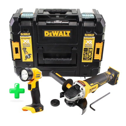 DeWalt DCG 406 NT Akku Winkelschleifer 18V 125mm Brushless Solo TSTAK DeWalt DCL 040 18V XR Li Ion Akku Lampe 1 - toolbrothers
