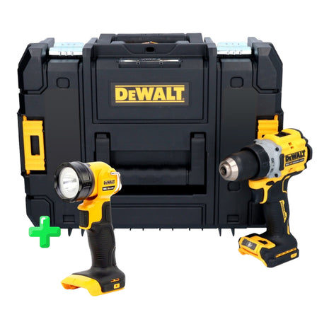 DeWalt DCD 800 NT Perceuse-visseuse sans fil 18 V 90 Nm Brushless + TSTAK + DeWalt DCL 040 18V XR Lampe rechargeable Li-Ion