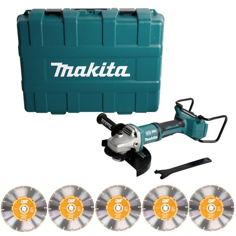 Makita DGA 900 ZKX2 Akku Winkelschleifer 36V ( 2x18V ) 230mm Brushless Solo + Ezynut + 5x Trennscheibe + Koffer - ohne Akku, ohne Ladegerät - Toolbrothers