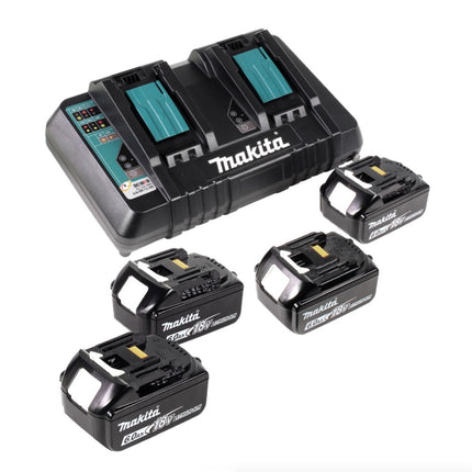 Makita DGA 900 G4KX2 Akku Winkelschleifer 36V ( 2x18V ) 230mm Brushless + 4x Akku 6,0Ah + Doppelladegerät + Ezynut + Koffer - Toolbrothers
