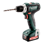 Metabo PowerMaxx BS 12 Zestaw akumulatorowa wiertarko-wkrętarka 12 V 40 Nm ( 601036870 ) + 2x akumulator 2,0 Ah + ładowarka + zestaw akcesoriów + walizka