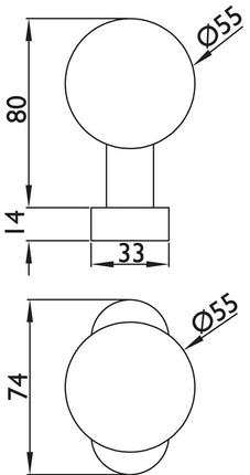 Gałka drzwiowa ramowa 2085 ( 3000267271 ) Materiał stal nierdzewna 60 stała-obrotowa