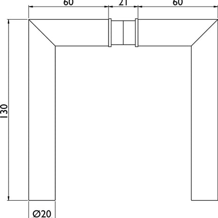 Para uchwytów do drzwi szklanych 1802 BASIC 02 ( 3000253952 ) Trzpień kwadratowy ze stali nierdzewnej 8 mm