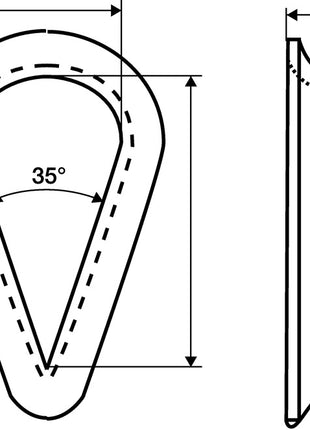 Cosse DIN 6899 forme B (1000120173) 5 mm galvanisée avec rainure profonde