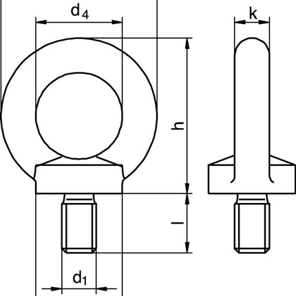Śruba oczkowa DIN 580 ( 5000601205 ) Gwint M16 ocynkowana