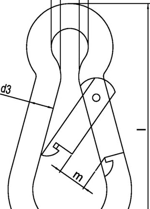 Karabinerhaken DIN 5299, Form C ( 1000120187 ) Länge 90 mm Drahtstärke 9 mm galvanisch verzinkt