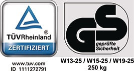 Przemysłowe krzesło obrotowe W13 ( 9000454700 ) Ślizgacze podłogowe Kolor uchwytu czarny 440-580 mm