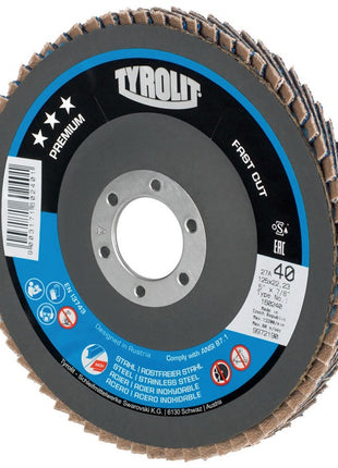 Tyrolit Fächerscheibe PREMIUM FASTCUT ( 8000756289 ) Ø 125 mm Körnung 60 gekröpft