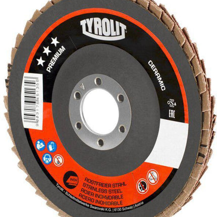Tarcza listkowa Tyrolit PREMIUM CERAMIC ( 4000845948 ) Ø 125 mm ziarnistość 40 korbowana