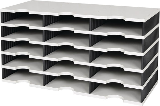 taca do sortowania styro Trio ( 9000493277 ) 15 przegródek styropian szary/czarny