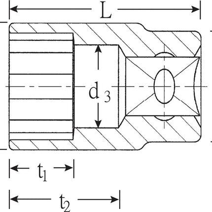 Gniazdo Stahlwille 52 ( 8000334439 ) 1/2 ″ sześciokątne długość 52 mm