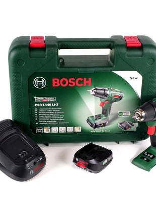 Bosch PSR 1440 Li-2 Akku Bohrschrauber Zwei-Stufen-Technologie im Transportkoffer + 1x 1,5 Ah Akku + Ladegerät ( 06039A3020 ) - Toolbrothers