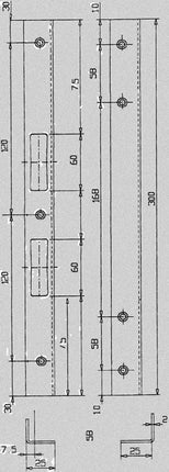Kątowa płyta uderzeniowa Schnegel ( 3000259563 ) Długość 300 mm Szerokość 25 mm Grubość 2 mm