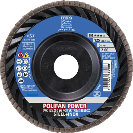 Tarcza listkowa PFERD TRIM STEELOX ( 8001720489 ) Ø 125 mm ziarnistość 60 PFC / B / T29