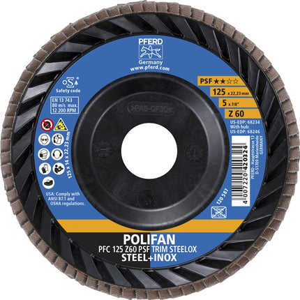 Tarcza listkowa PFERD TRIM STEELOX ( 8001720483 ) Ø 125 mm ziarnistość 60 stożkowa