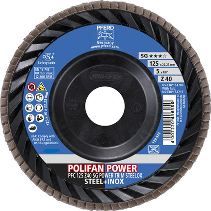 Tarcza listkowa PFERD TRIM STEELOX ( 8001720488 ) Ø 125 mm ziarnistość 40 PFC / B / T29