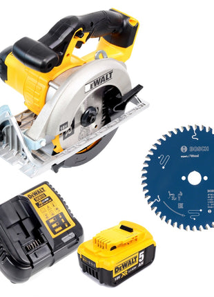 DeWalt DCS 391 P1 Akku Handkreissäge 18V 165 mm + 1x Akku 5,0Ah + Ladegerät + 2x Sägeblatt - Toolbrothers