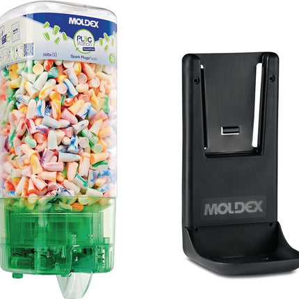 Dozownik środków ochrony słuchu Moldex PlugStation TouchFree (8001327902) z napełnianymi zatyczkami przeciwiskrowymi (500 par)