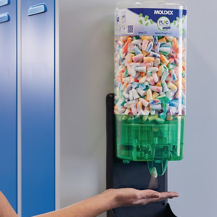 Dozownik środków ochrony słuchu Moldex PlugStation TouchFree (8001327902) z napełnianymi zatyczkami przeciwiskrowymi (500 par)