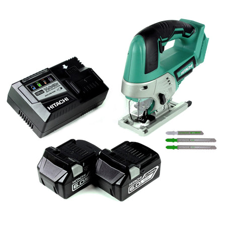 Hitachi CJ 18 DGL 18V  Akku Stichsäge + 2x Akku 6,0Ah  + Ladegerät + 3x Stichsägeblätter - Toolbrothers