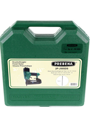 Prebena 2P-J50SDS Luftdruck Druckluftnagler 5-7 bar im Transportkoffer + 5000x Stauchkopfnägel Brads 30mm - aus verzinktem Stahl, geharzt - Toolbrothers