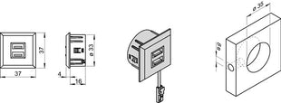 Toma USB doble L&amp;S (3000550099) 12 V 5 V