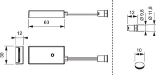 L & S Mini IR-Sensorschalter switch ( 3000550114 ) 24 V 24 V Länge 60 mm