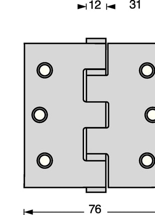 Intersteel charnière de porte à roulement à billes ( 3000255604 ) acier inoxydable à froid mat broche extensible