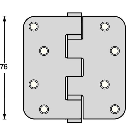 Zawias drzwiowy z łożyskiem kulkowym Intersteel ( 3000255607 ) zaokrąglony matowy trzpień wysuwany ze stali nierdzewnej