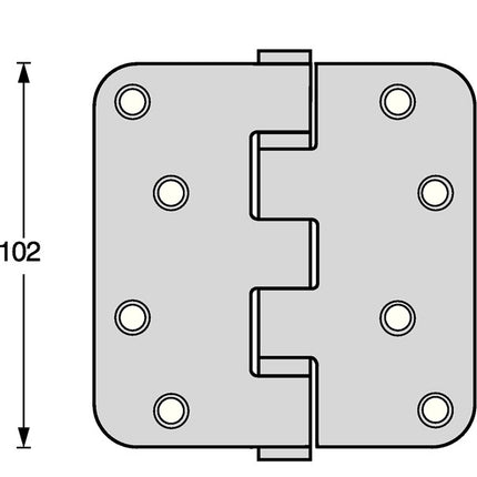 Zawias drzwiowy z łożyskiem kulkowym Intersteel ( 3000255609 ) zaokrąglony matowy trzpień wysuwany ze stali nierdzewnej