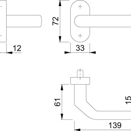 Zestaw rozet przeciwpożarowych Hoppe ( 3000252831 ) kwadrat ze stali nierdzewnej 9 mm