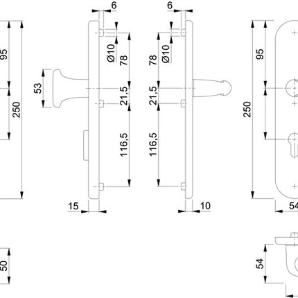 Szyld bezpieczeństwa Hoppe Verona 86G/3332ZA/3310/1510 ( 3000252718 ) Aluminium F1 42-47 mm